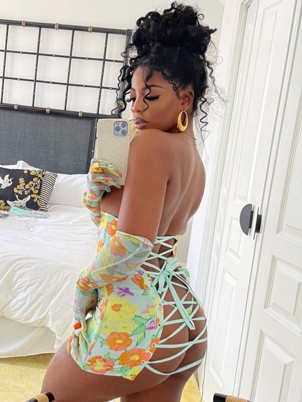Savage X Fenty Free Spirit Floral Cupless Corset + Pasties + Opera Gloves